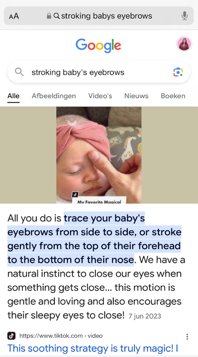 Zoekresultaat van TikTok in Google