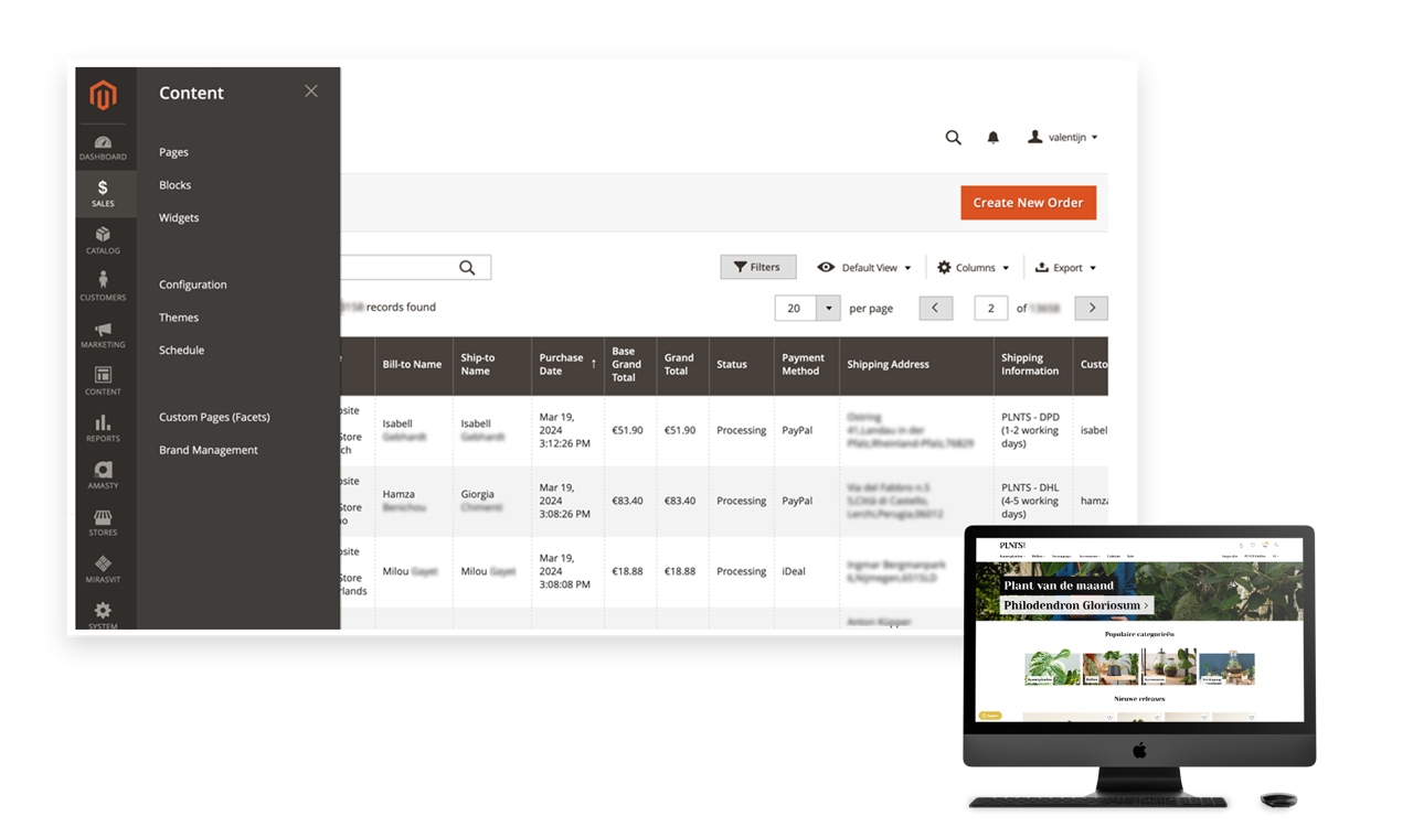 Overzicht van Magento