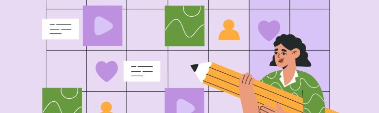 visual van iemand die overzichtelijke contentkalender invult