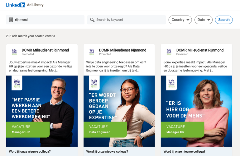 Screenshot LinkedIn Ad Library 