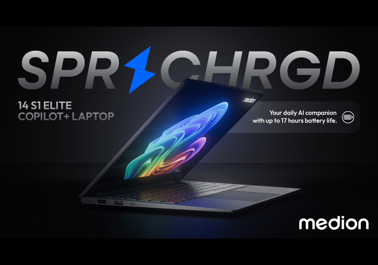 MEDION introduceert toegankelijke en efficiënte Copilot+ laptop: de MEDION SPRCHRGD 14 S1 Elite