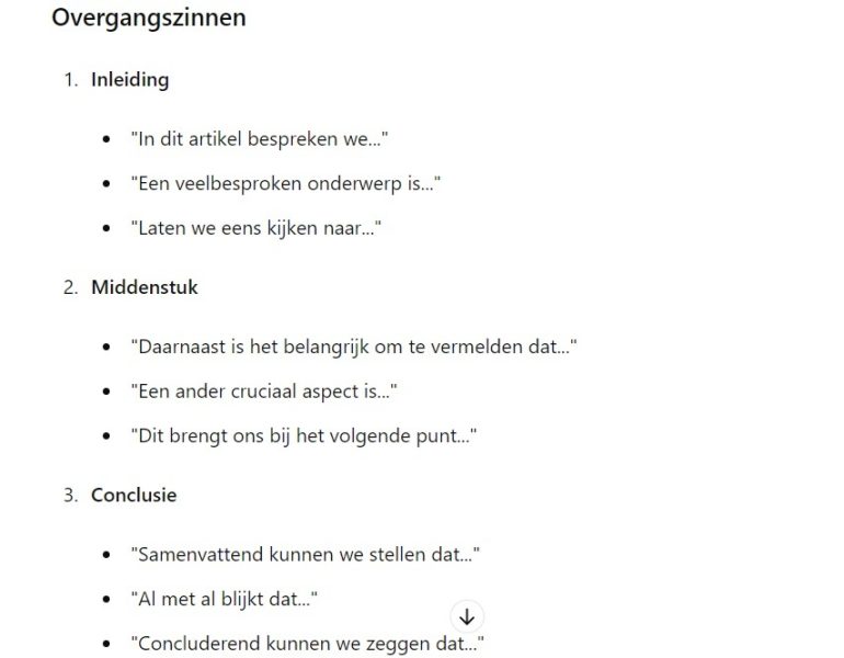 Uitkomst ChatGPT