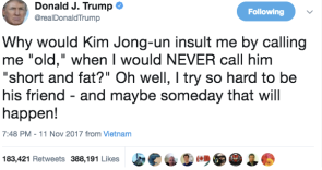 Screenshot Trump dreigement