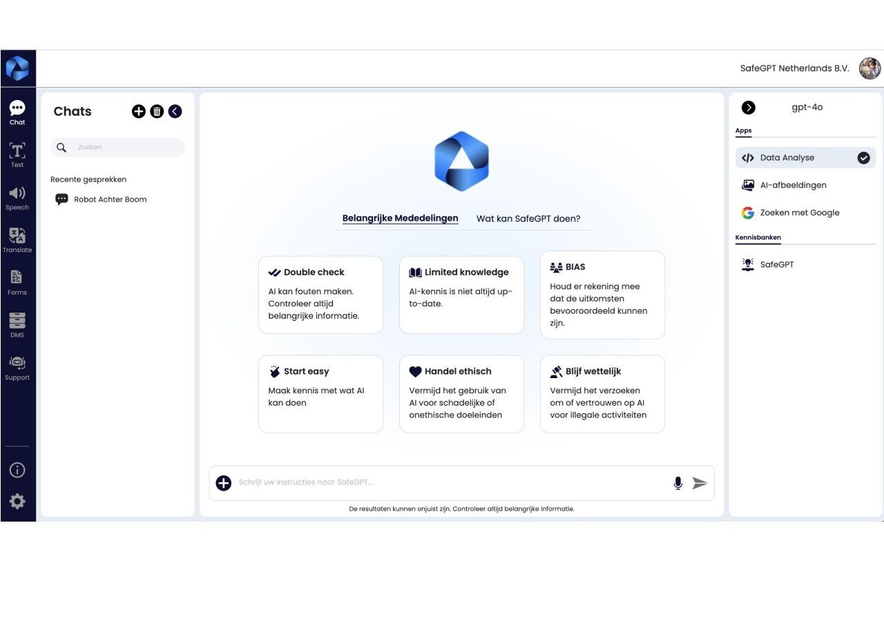 SafeGPT, innovatief AI-platform voor bedrijven