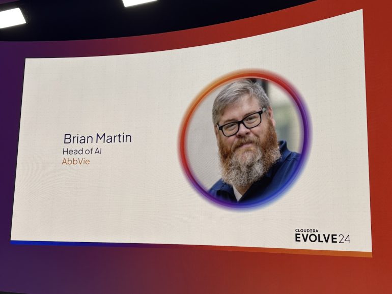 presentatie brian martin, head of AI bij AbbVie bij Evolve24