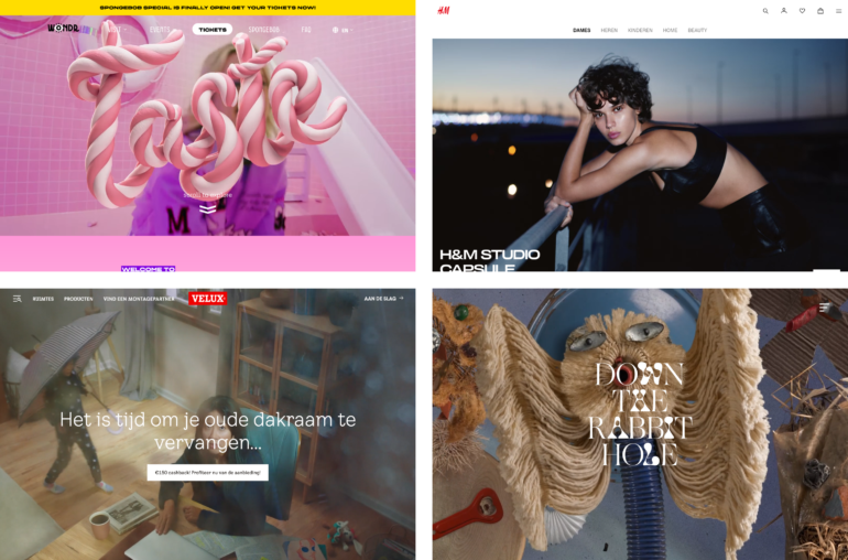 Screenshots video headers websites design