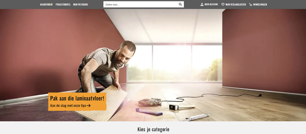 grote afbeelding op website met CTA