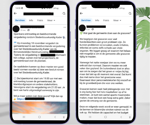Links: 'van binnen naar buiten'. Rechts: vragen en behoeften van publiek centraal (‘van buiten naar binnen’).