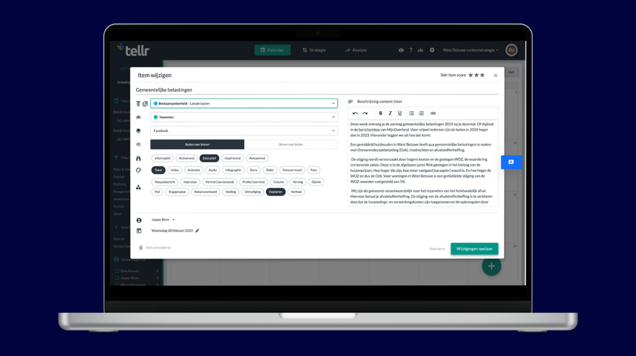 Contentplanning-tool