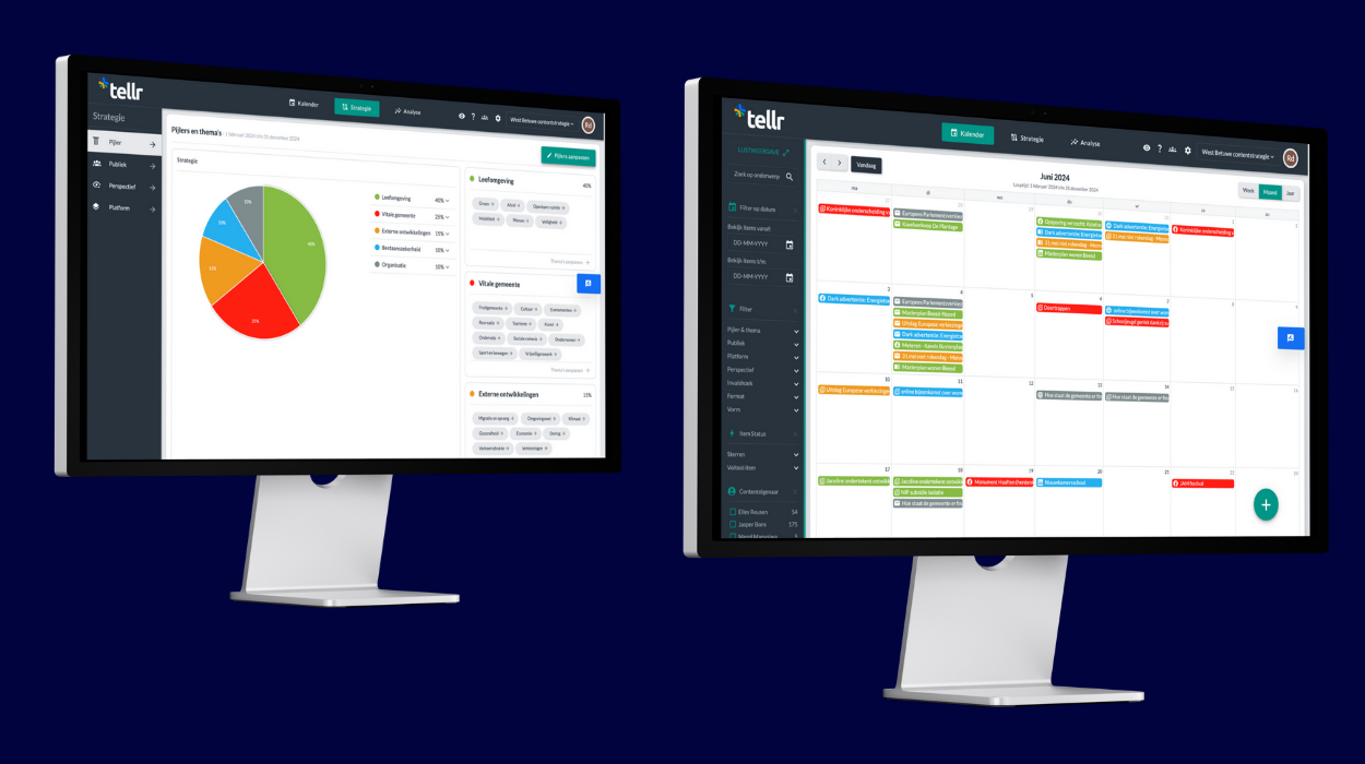 Tellr-contentplanning-agenda-overzicht