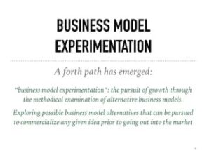 Business model experimentation