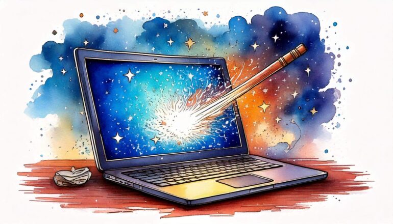 Laptop met toverstaf bron: Adobe Firefly