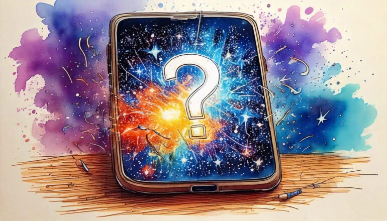 Smartphone met vraagteken bron: Adobe Firefly