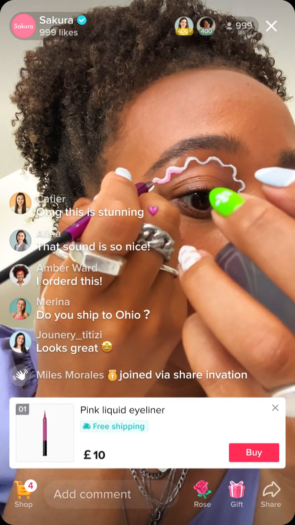 Tiktok live shopping