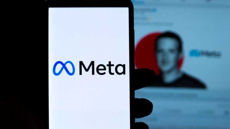 Logo Meta op telefoon