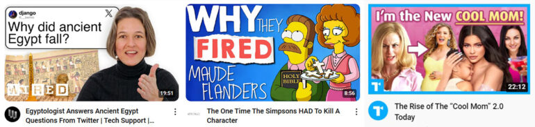 thumbnails en titels op YouTube