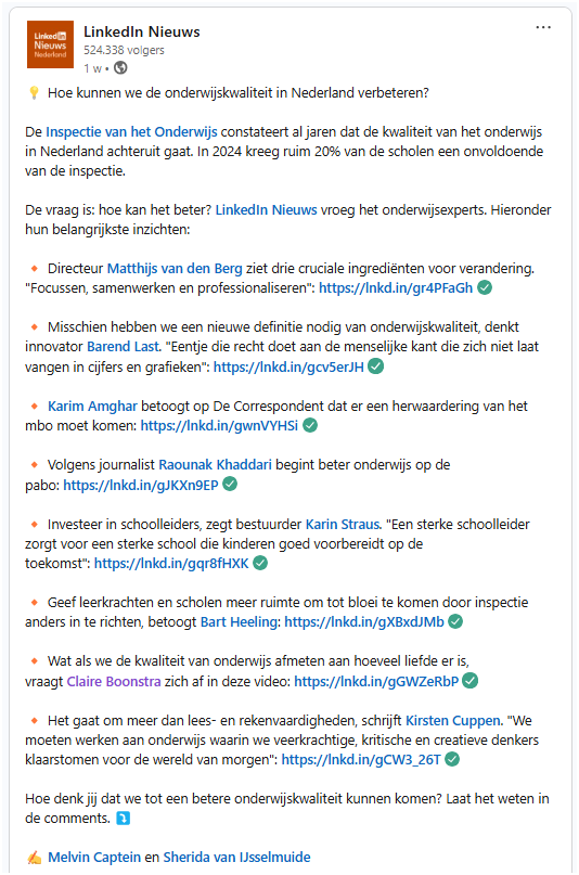 LinkedIn Nieuws Top Voices Onderwijs_Trudy Pannekeet