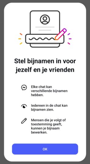 bijnamen instellen voor Instagram-contacten in DM's