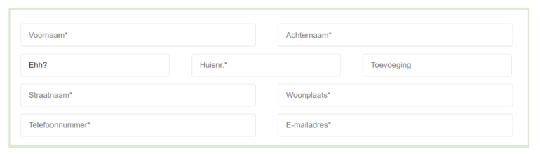 Formulier met lege velden