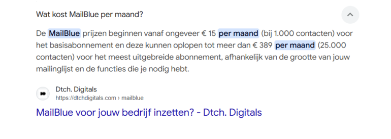 klikbereidheid bij prijsonderzoek
