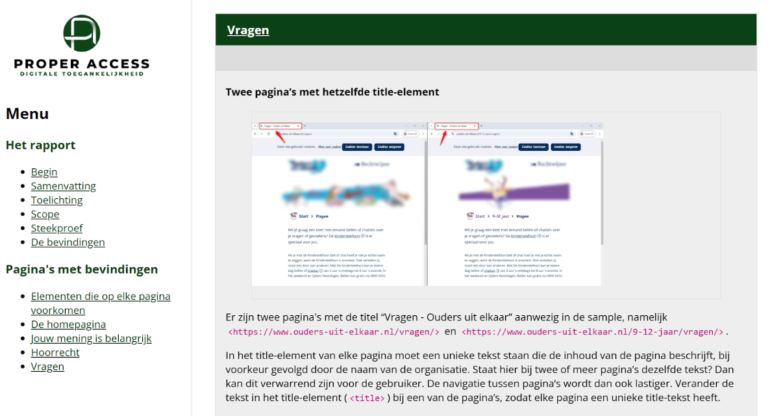 Rapport Proper Access website