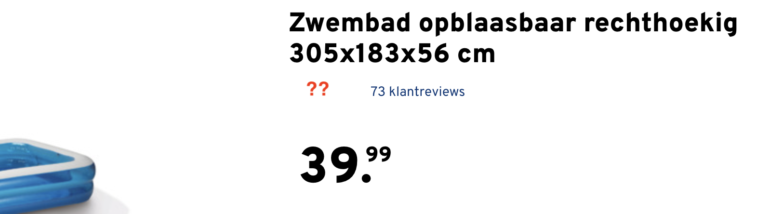 Zwembad in winkelmandje webshop