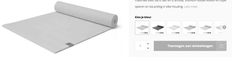 Yogamat in winkelwagentje webshop