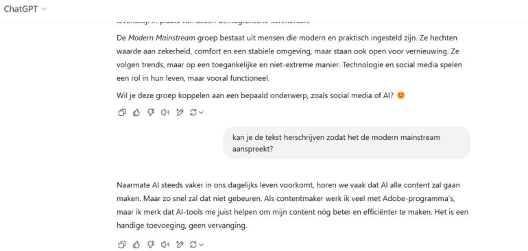 Schreenshot ChatGPT Mentality Model