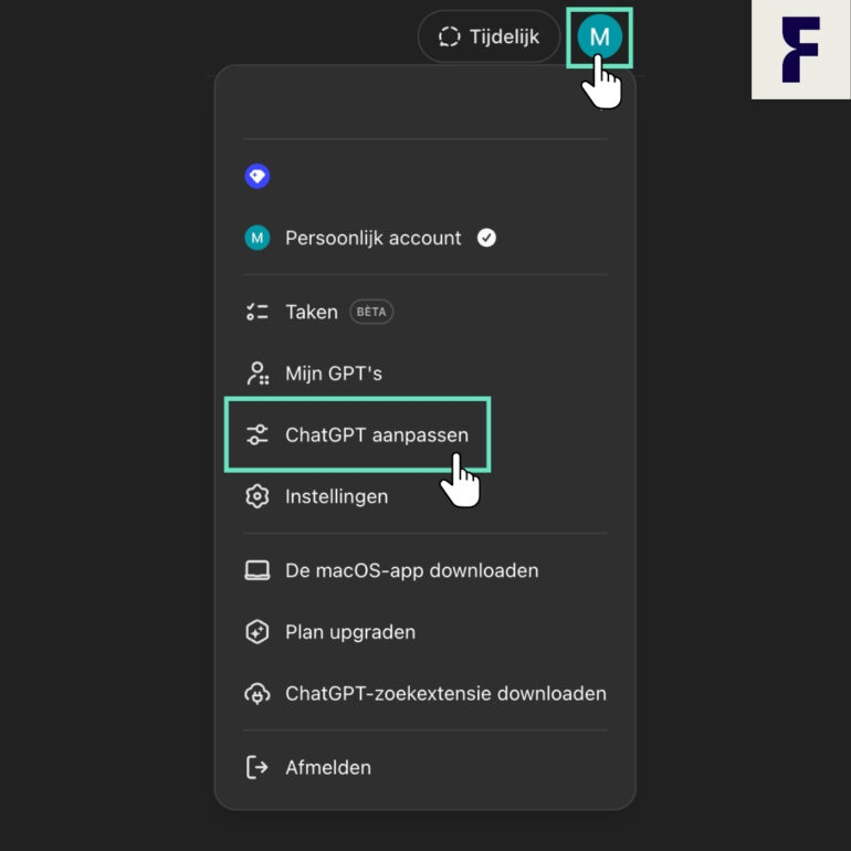 Screenshot ChatGPT aanpassen