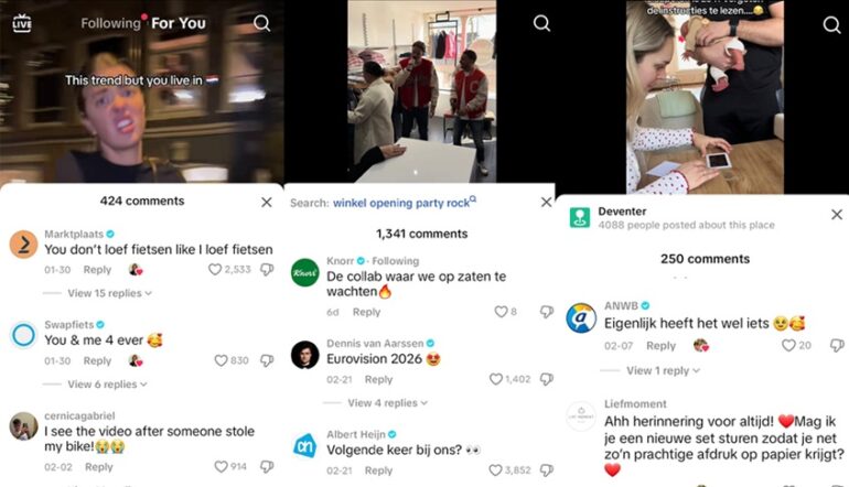 Comments van bedrijven op social media