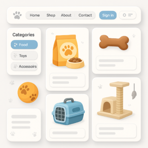 Voorbeeld UX-vriendelijke webshop, gegenereerd door ChatGPT