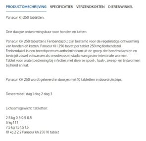 Voorbeeld van een producttekst zonder tussenkoppen