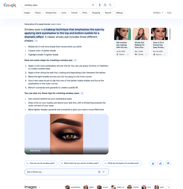 smokey eye make up ai overview 15 dec 2023