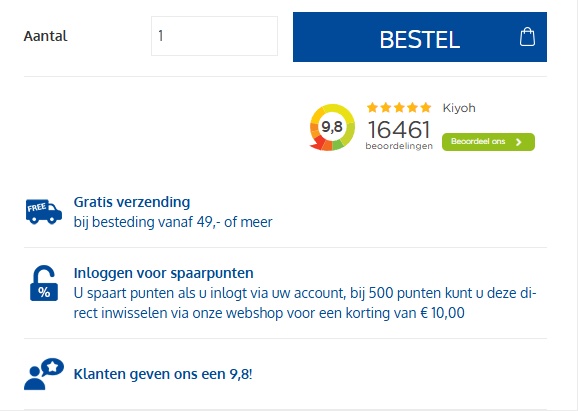 Voorbeeld van USP's in dezelfde kleur
