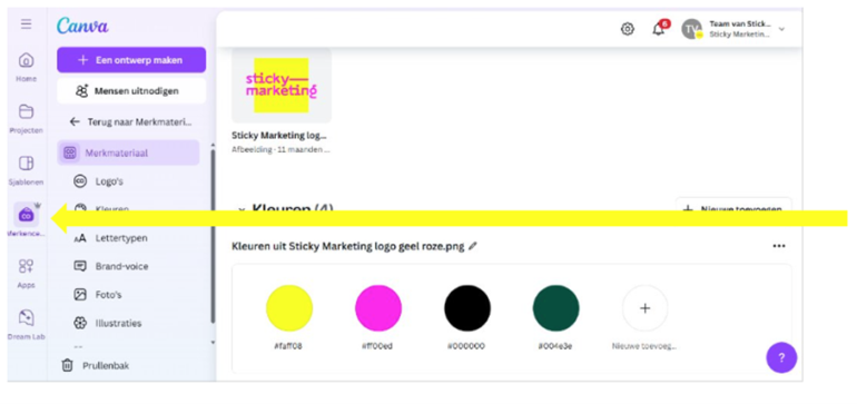 Screenshot Canva merk