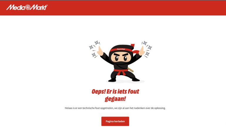 De 404-pagina van MediaMarkt