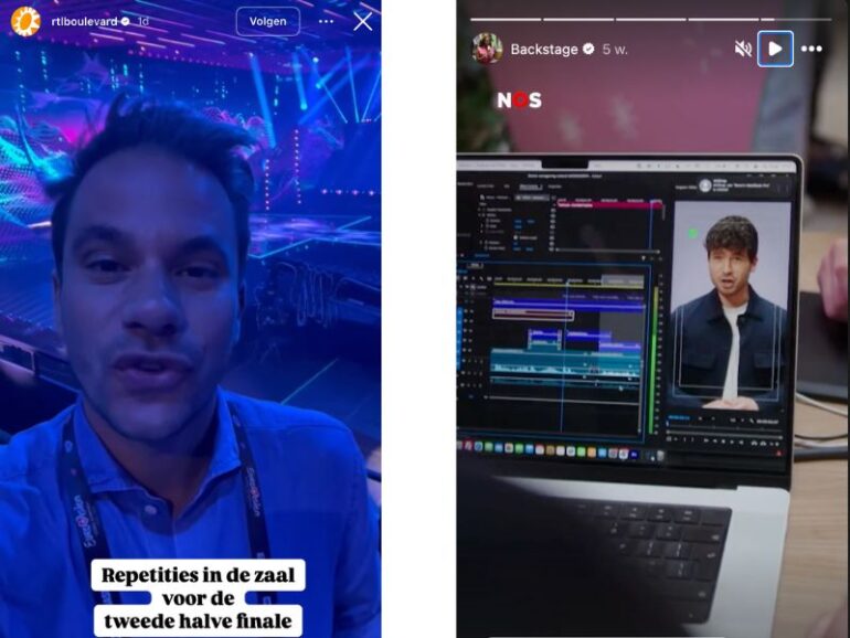 Voorbeelden van Stories van bedrijven die volgers een kijkje achter de schermen geven.