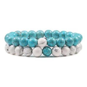 Armband turquoise en wit