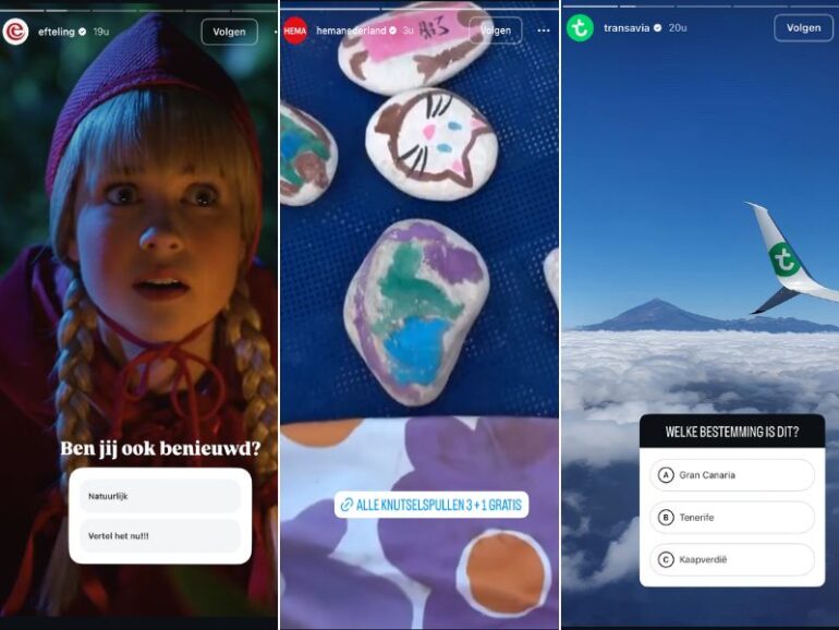Voorbeelden van interactieve stories van bedrijven.