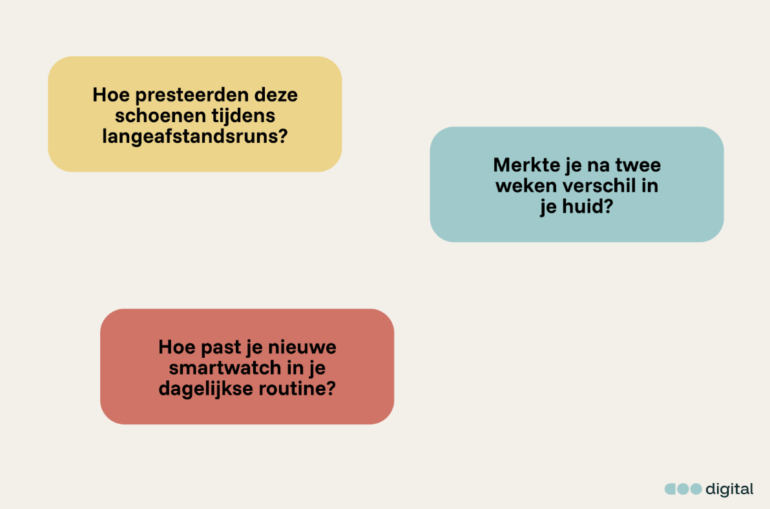 voorbeeldvragen voor recensies voor user generated content