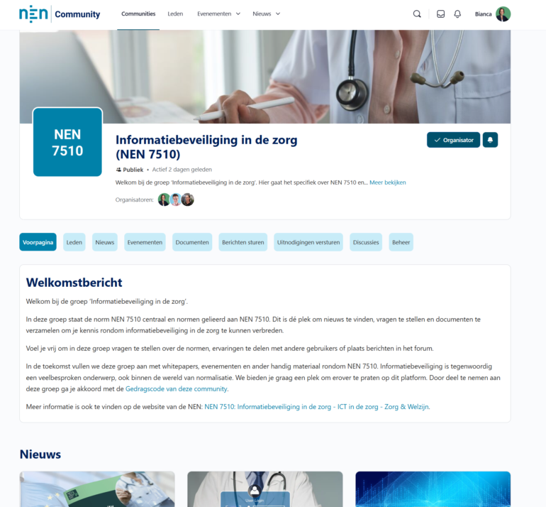 homepage NEN 7510 community