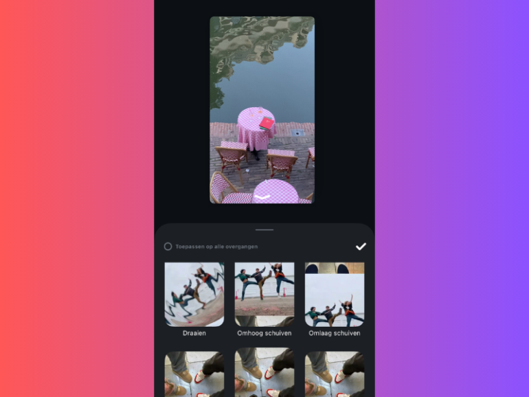 video's laten overlopen in instagram edits