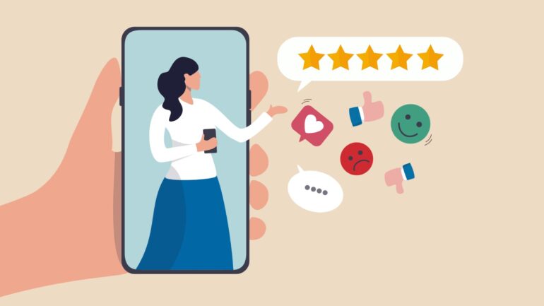 Illustratie van feedback van klanten bij klantenservice