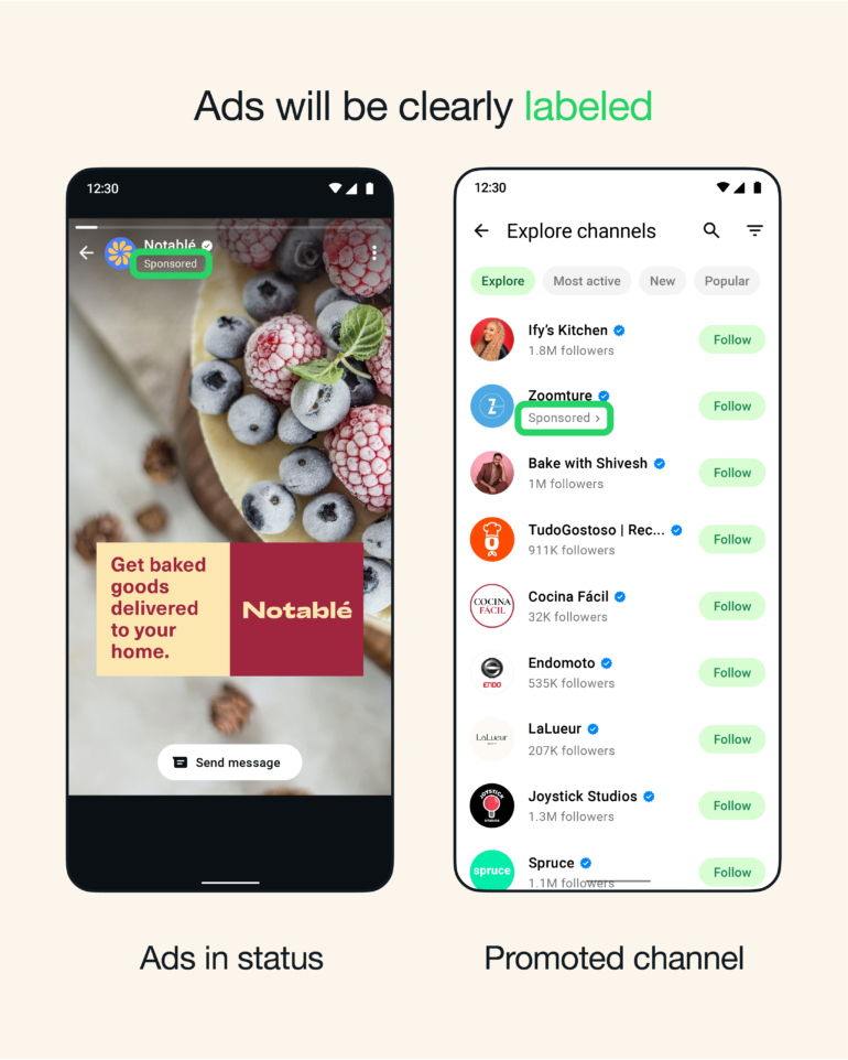 Whatsapp Ads in status vs Promoted channel