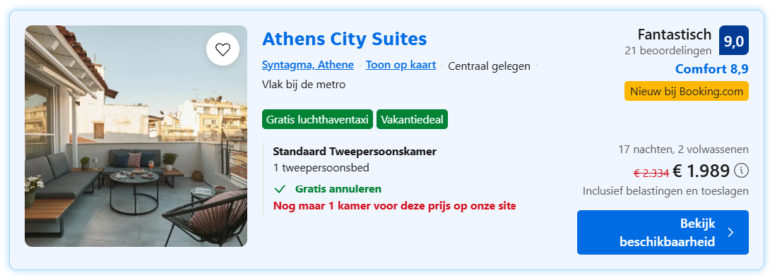 Screenshot Booking