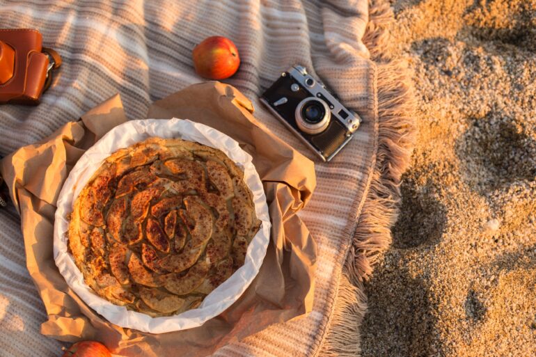 Appeltaart op het strand