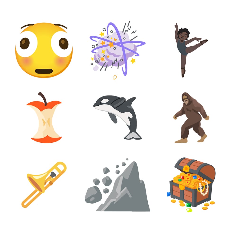De negen voorgestelde emoji voor Emoji Release 17.0