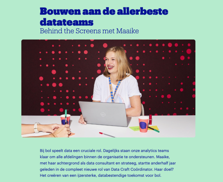Screenshot van careers.bol.com