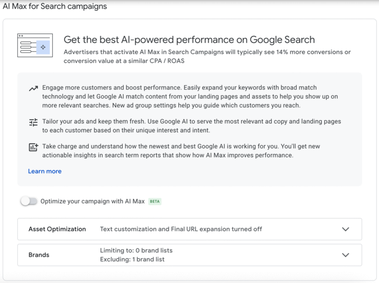 AI search max