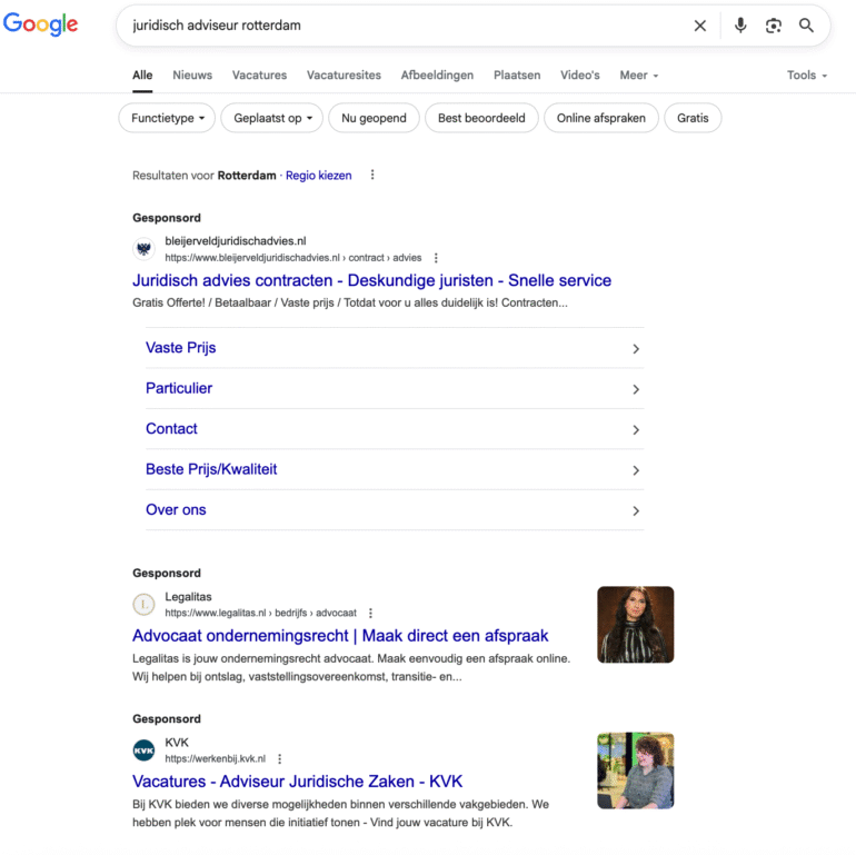 geen AI overzicht